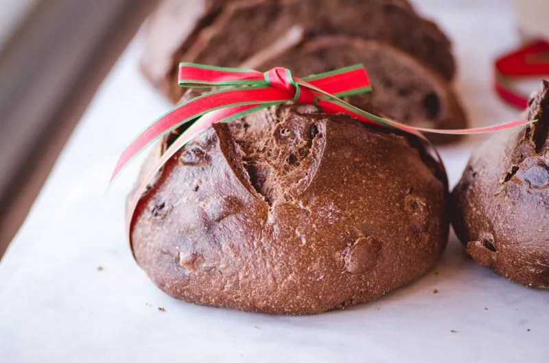 Empire Baking chocolate loaf tied with ribbon