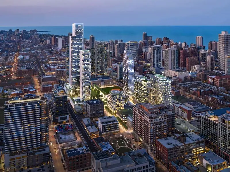 Aerial view of North Union in Chicago